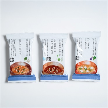【単品購入の場合、別途送料】にほん素材のおみそ汁3種 12個